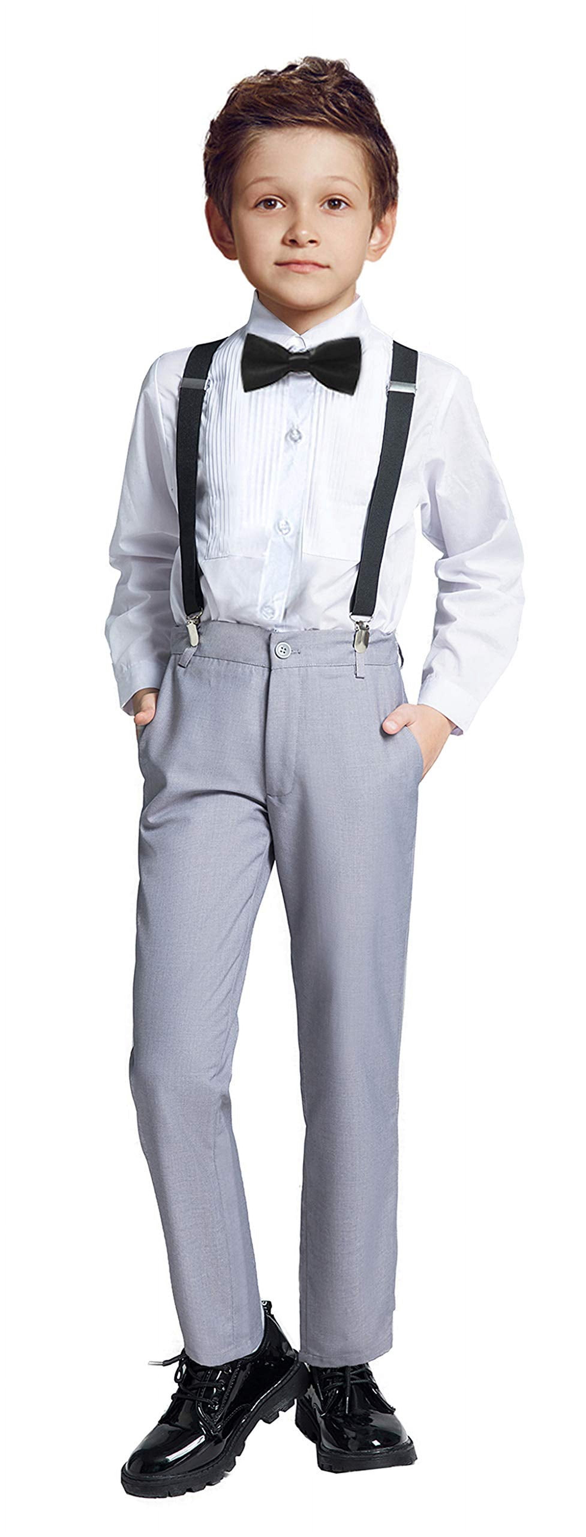 Boys Tailored Fit Formal Suit - LANDON - Charcoal Grey