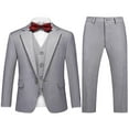 thumbnail image 1 of ETHAN Little Boys Slim Fit Suit for Wedding 3 Piece Slim Fit One Button Light Grey Suit for Wedding Boys Size 4, 1 of 7