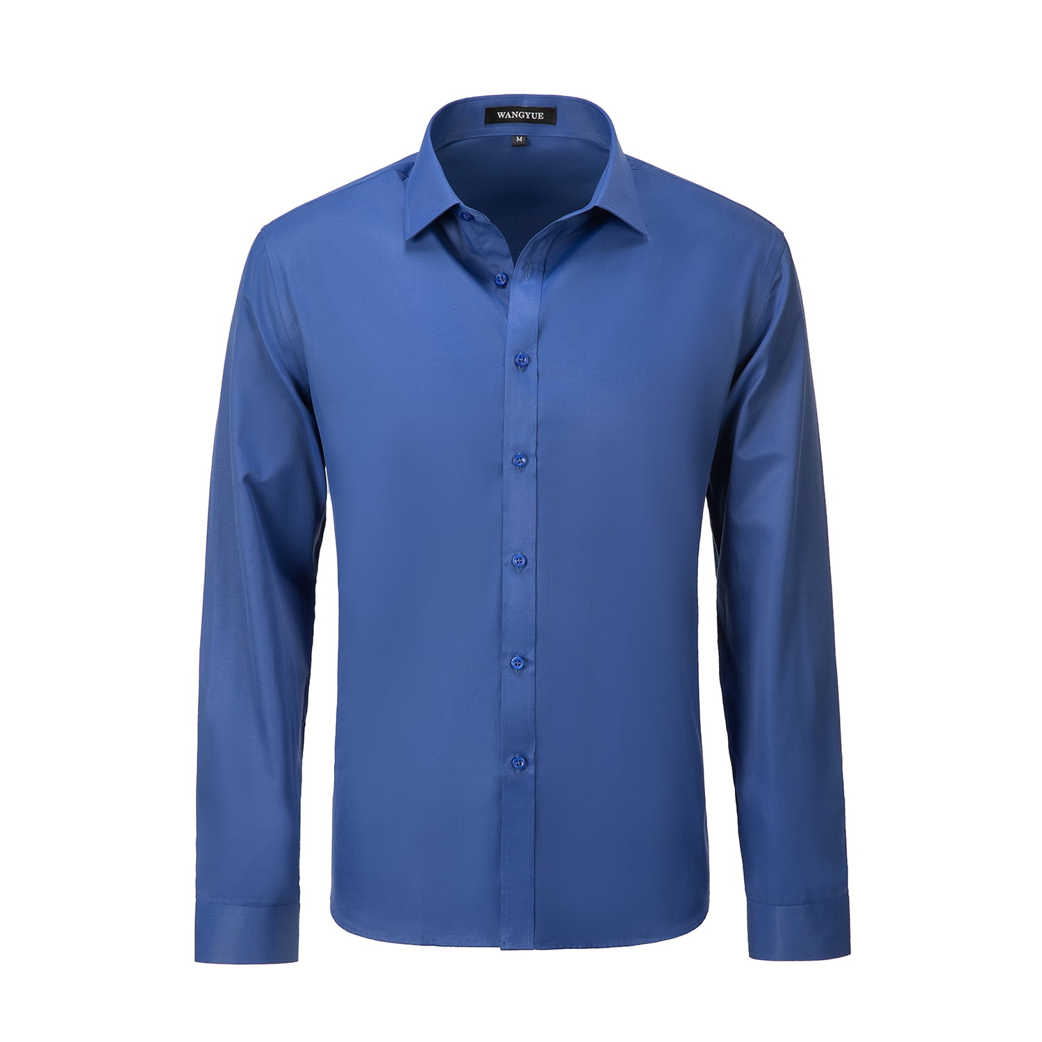 ETHAN Men Banded Collar Dress Shirts with Long Sleeve Button Down Xlt Dress  Shirts for Men Tall Blue 4XL - Walmart.com