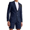 thumbnail image 1 of ETHAN Men's 2 Piece Linen Suits Set Linen Blazer Short Pants Slim Fit Casual Summer Beach Seersucker Suit M, 1 of 10