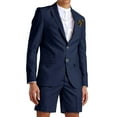 thumbnail image 1 of ETHAN Men's 2 Piece Slim Fit Suit for Wedding Clothes Two Button Blazer and Short Pants Set 5XL, 1 of 10
