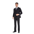 thumbnail image 1 of ETHAN Mens 3 Piece Suit Classic Fit Black Pinstripe Set for Young Men Homecoming Party Dress XXL, 1 of 8