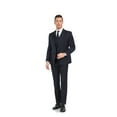 thumbnail image 1 of ETHAN Mens 3 Piece Suit Classic Fit Navy Blue Pinstripe Set for Young Men Homecoming Party Dress XXL, 1 of 8
