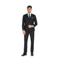 thumbnail image 1 of ETHAN Mens 3-Piece Suit Set Solid Polyester Slim Line for Career Fair Conference Presentation Set Black Black, 1 of 7