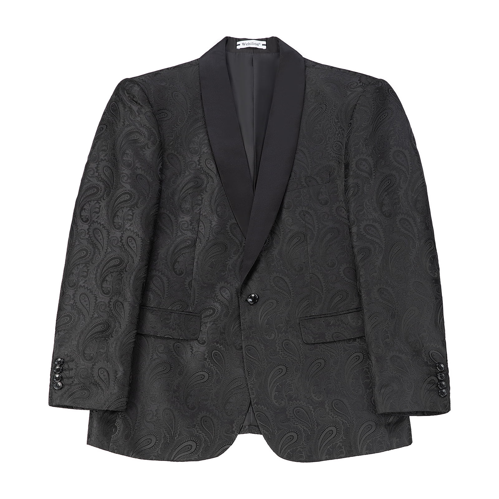 Floral Sportcoat - Big and Tall Tuxedo Dinner Jakcet - 2023 Fancy Black Blazer main image 0