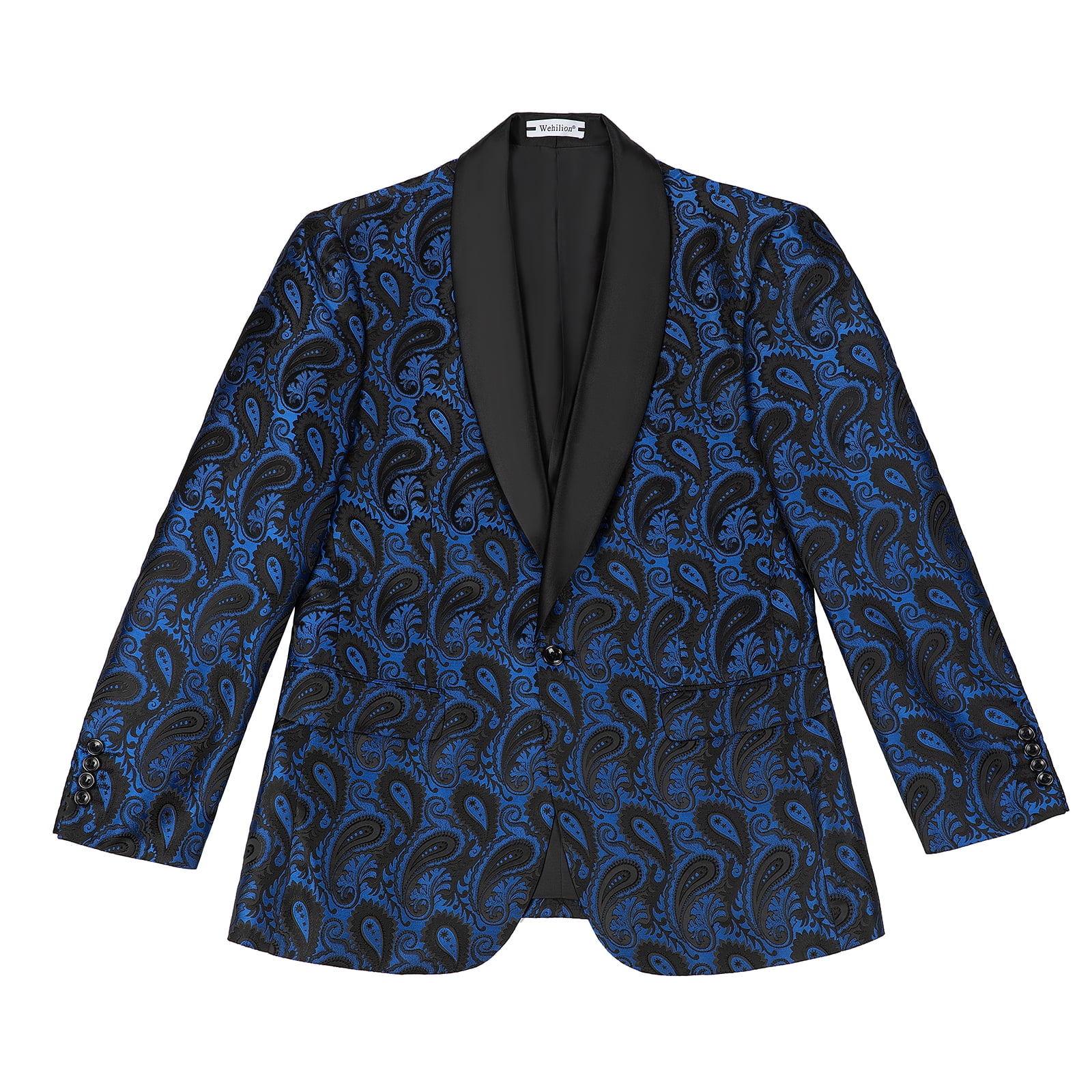Mens Paisley Shawl Prom Tuxedo Blazer in Turquoise Sky Blue main image 0