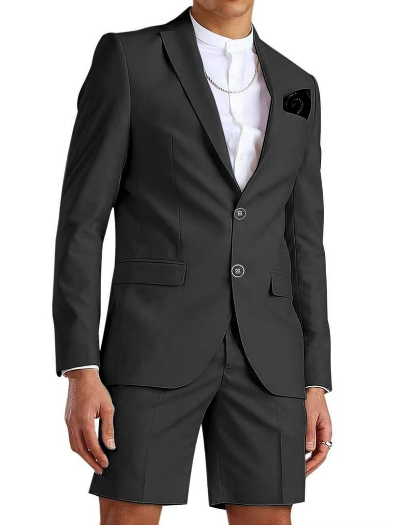 スーツ M ICON SUMMER SUIT SHORTS MON youcai 2 Pcs Linen Men Suits Summer Shorts Blazer Set Beach