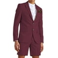 thumbnail image 1 of ETHAN Mens Slim Fit 2 Piece Summer Beach Wedding Prom Two Button Blazer and Short Pants Set for Men 4XL, 1 of 10