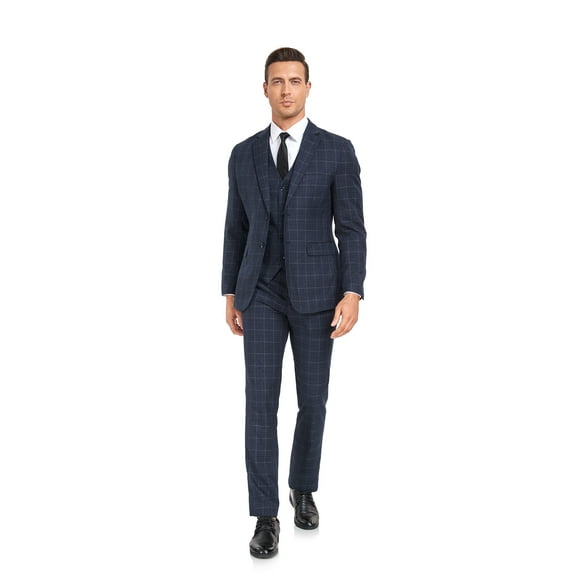 ETHAN Mens Suit Dark Gray Piaid Roaring 20s Costumes for Men Colourful Men's 3 Piece Suits S