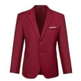 thumbnail image 1 of ETHAN Mens Suit Jackets Casual Two Button Slim Fit Blazers Suit Separates Coat Sport Coats with Pockets for Wedding Prom Party Burgundy XS, 1 of 7
