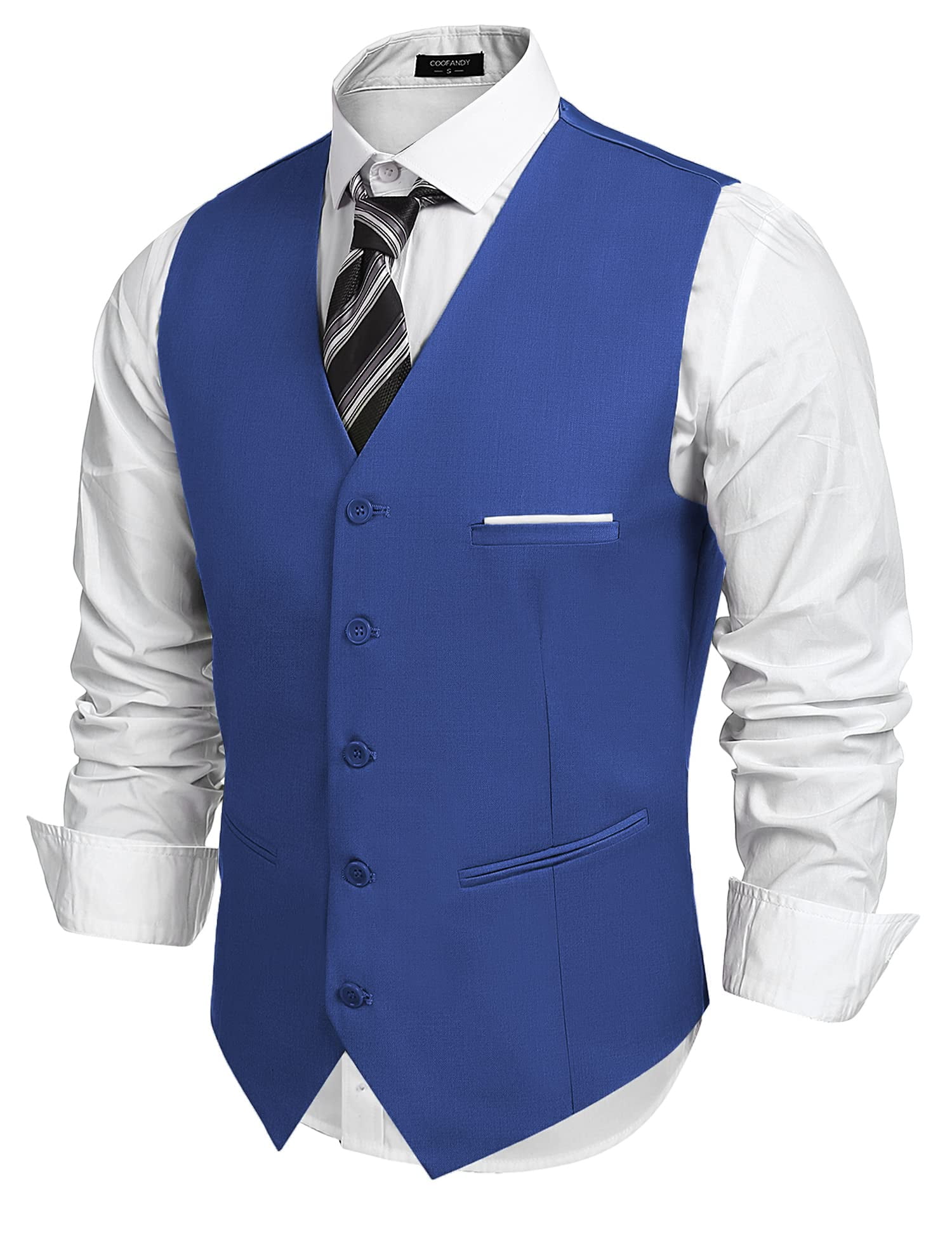 ETHAN Mens Vests Dress Royal Blue Business Suit for Men Wedding Formal Vest  Elegant Size L - Walmart.com