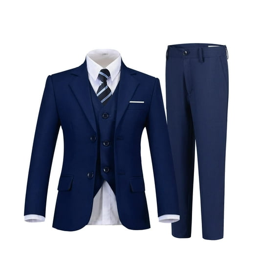 ETHAN Navy Blue Tux Suit for Boys Communion Suits Boys Formal Outfit Elegant Dress Boys Suits Size 10