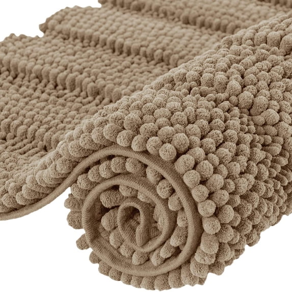 ETHAN Non-Slip Bathroom Mat Absorbent Plush Polyester, Chenille Non-Slip Bath Mat Bathroom Rugs, Soft Absorbent Shower Mat