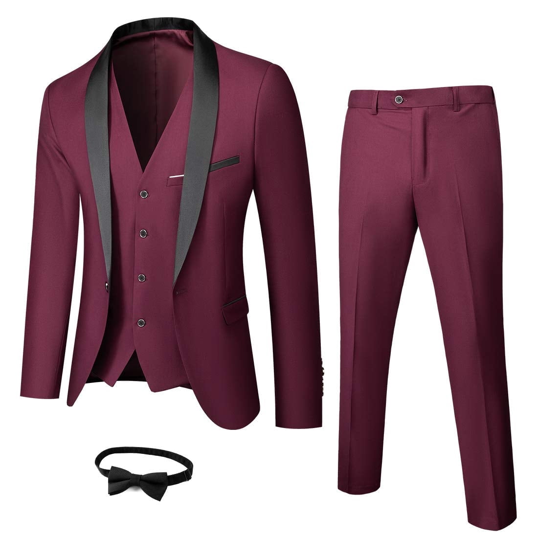 Men's 2 Piece   Prom Suit Slim Fit Shawl Lapel Blue Tuxedo main image 1