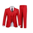 thumbnail image 1 of ETHAN Red Boys Suits for Boys Wedding Church Dress Elegant Slim Fit 5 Pieces Outfit for Boys Size 6, 1 of 8
