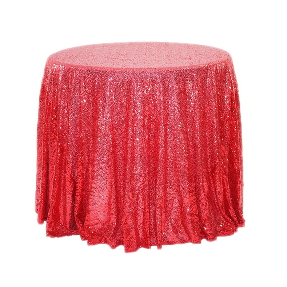 ETHAN Round Sequin Tablecloth Red,Glitter Tablecloth for Bridal Shower Decorations, Birthday,Wedding,Dessert,Banquet 59"