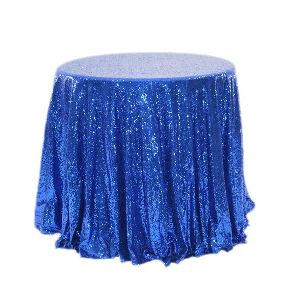 ETHAN Sequin Tablecloth Round Sparkly Table Linen for Wedding Birthday Party Christmas Royal Blue 72 Inch