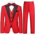 thumbnail image 1 of ETHAN Slim Fit 3 Piece Prom Homecoming Outfit Wedding Tux for BoysRed and Bianco Boys Suits Size 10, 1 of 9