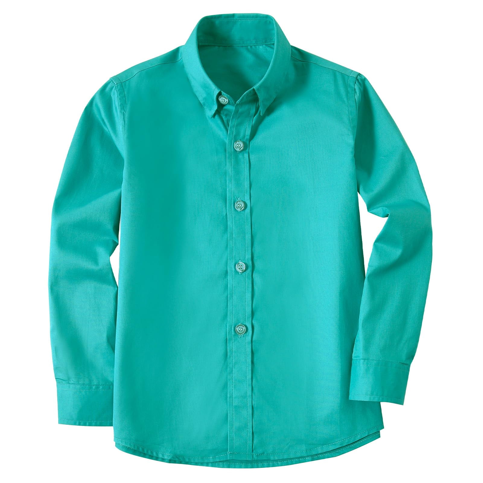 ETHAN Toddler Boy Collared Shirt Long Sleeve Boys Green Button Down