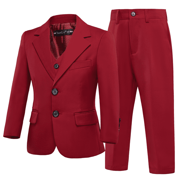 ETHAN Toddler Boy Suit Colorful Formal Suits 3 Piece Slim Fit Dresswear Suit Set Size 2T