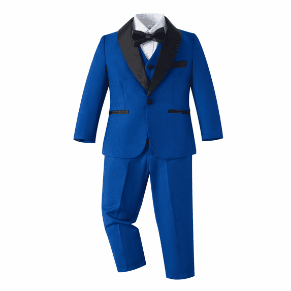 ETHAN Toddler Boy Suit Colorful Formal Suits 5 Piece Slim Fit Dresswear Suit Set Size 2T