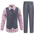 thumbnail image 1 of ETHAN Toddler Suit for Boys Gray Boys Easter Outfit Vest and Bow Tie Set for Wedding Church 2T, 1 of 8