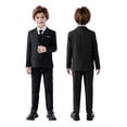 thumbnail image 1 of ETHAN Toddler Suit for Boys Slim Fit 5 Piece Boys Tuxedo Suit for Prom Party Black 2T, 1 of 6