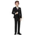 thumbnail image 1 of ETHAN Toddler Suit for Boys Slim Fit 5 Piece Boys Tuxedo Suit for Prom Party Black 2T, 1 of 8