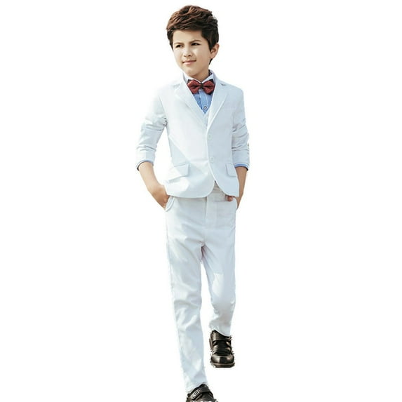 ETHAN White Boys Suit Slim Fit for Wedding Dress 3 Piece Boys Suit Size 10-13 Years Set
