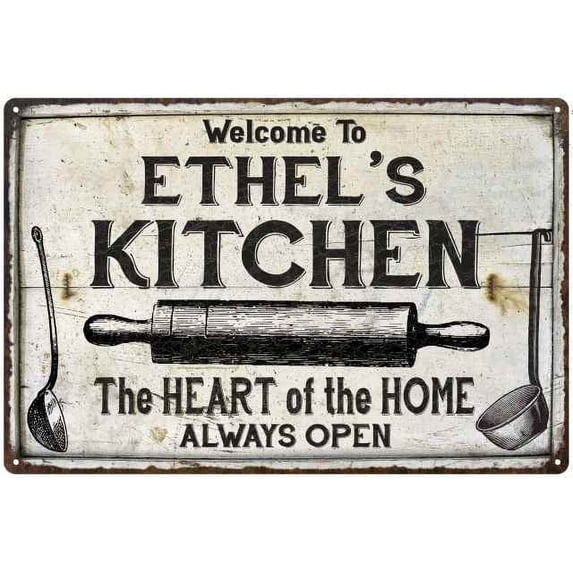 ETHEL'S Kitchen Farmhouse Sign Gift 8x12 Metal 208120033128