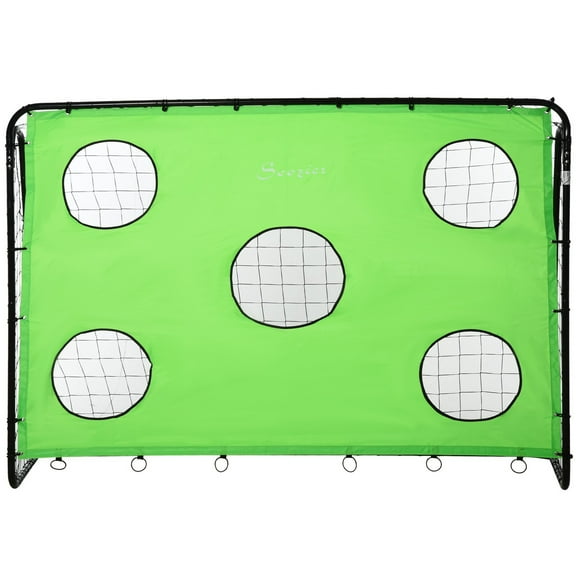 ETHFRF 2-in-1 Indoor Outdoor Soccer Goal with Target Cloth, Heavy-Duty Steel Frame, All-Weather Polyester Net, Quick Setup for Backyard or Field Fun, Perfect Gift for Ages 6+