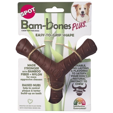 SPOT Bam-Bones Plus Tripod 5" Dog Chew Toy with Bison Flavor