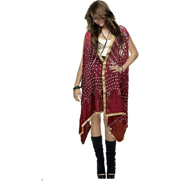ETHINIC Craft Hub® Women's Cotton Bandhani Dupatta Jaipuri Rajasthani Dotted Dupatta Embroidered Dupatta Maroon Color