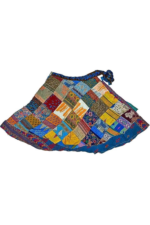 ®️ Wrap Silk Patchwork Skirt, Women's Silk Assorted Patchwork New Look Skirt