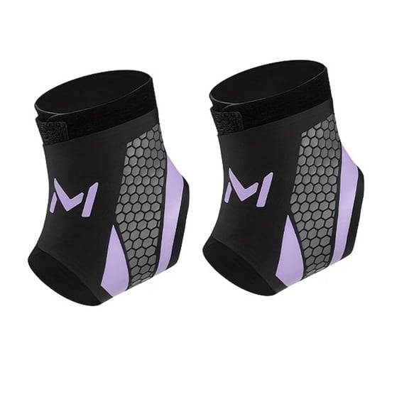ETHKIA 2 Pcs Lightweight Sports Ankle Brace Compression Support Sprain Breathable Flexible Fit for Basketball Running Fitness Active (Purple)