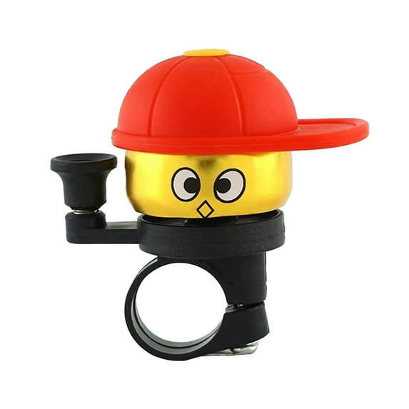 ETHKIA 360 Rotating Bicycle Bell Alarm, Loud and Clear Handlebar Horn, Cute Cartoon Design, Accessories for Mountain Bikes Red