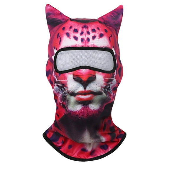 ETHKIA 3D Animal Personality Hood Summer Animal Print Sunscreen Hood Motorcycle Face Riding Hood Face Mask D
