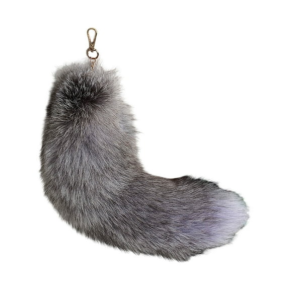 ETHKIA 3D Cute Tail Keychain Pendant Women Key Ring Holder Pompoms Key Chains Fashionable Hairy Tail Blanks for Crafting B