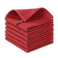 thumbnail image 1 of ETHKIA 6 Pack 100% Cotton Dish Towels, Waffle Weave Dish Cloths for Washing Dishes, Quick Drying Kitchen Dish Towels Rags Red, 1 of 5