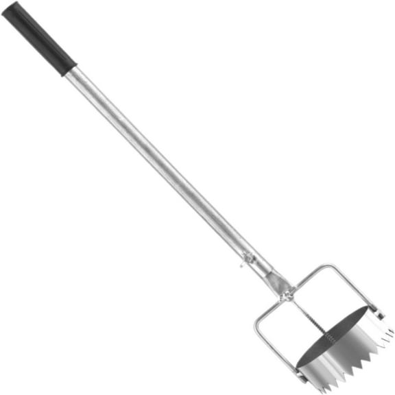 ETHKIA Agriculture Mulch Film Punch Hole Tool with Retractable Handle, Multipurpose Bulb Planter Sod Remover for Greenhouse Planting, Lawn Care and Garden Work (29.53''x1.97'') Light Gray