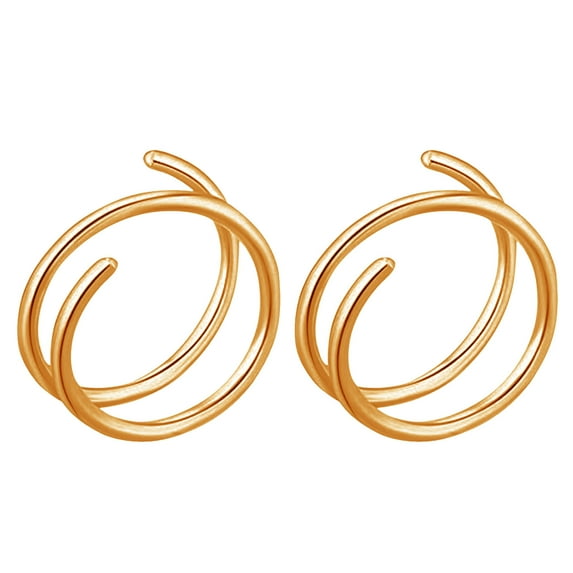 ETHKIA Double Nose Hoop Ring for Piercing Nose Hoop, Nose Ring Hoop for Women, Spiral Nose Hoop for Girls, Nostril Piercing Jewelry Gold