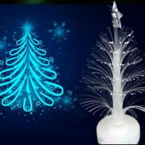 ETHKIA LED Fiber Optic Christmas Tree, Color Changing Holiday Tree Set with a Star, Tabletop Christmas Tree Light for Christmas Home Decoration White