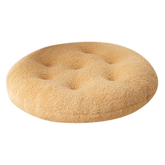 ETHKIA Soft Round Sheepskin Chair Seat Cushion Pad for Enhanced Comfort in Bedroom Windowsill Stool Use (10.24''x10.24'') A