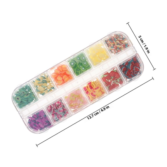 ETHZZLE 1 Box Fruit Nail Art Slices 3D Fruit Slices Colorful Polymer Clay Slices Nail Art Charms 3D Polymer Slices for DIY Nail Art Supplies Cellphone Decoration