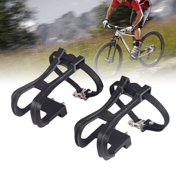 ETHZZLE 1 Pair Black Nylon Toe Clips for Road Cycling Comfort and Secure Foot Pedal Grip