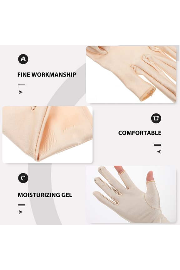 1Pair Salon Manicure Gloves Khaki Skin Protective Breathable Nail Art Accessory