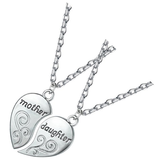 ETHZZLE Women Necklace Matching Heart Alloy 1 Pair