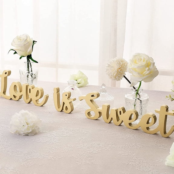 ETHZZLE 1Set Rustic Golden Wedding Love Decoration for Table Centerpiece