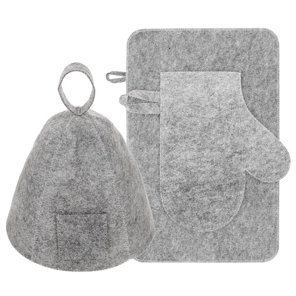 ETHZZLE 1 Set Felt Sauna Mat Cushion Glove Set For Bathroom Accessories