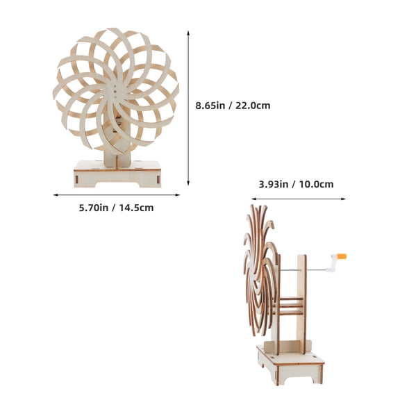 ETHZZLE 1 Set Science DIY Turntable Model: Wooden Turntable Material School Projects - for Classroom Demonstrations Scientific Discoveries